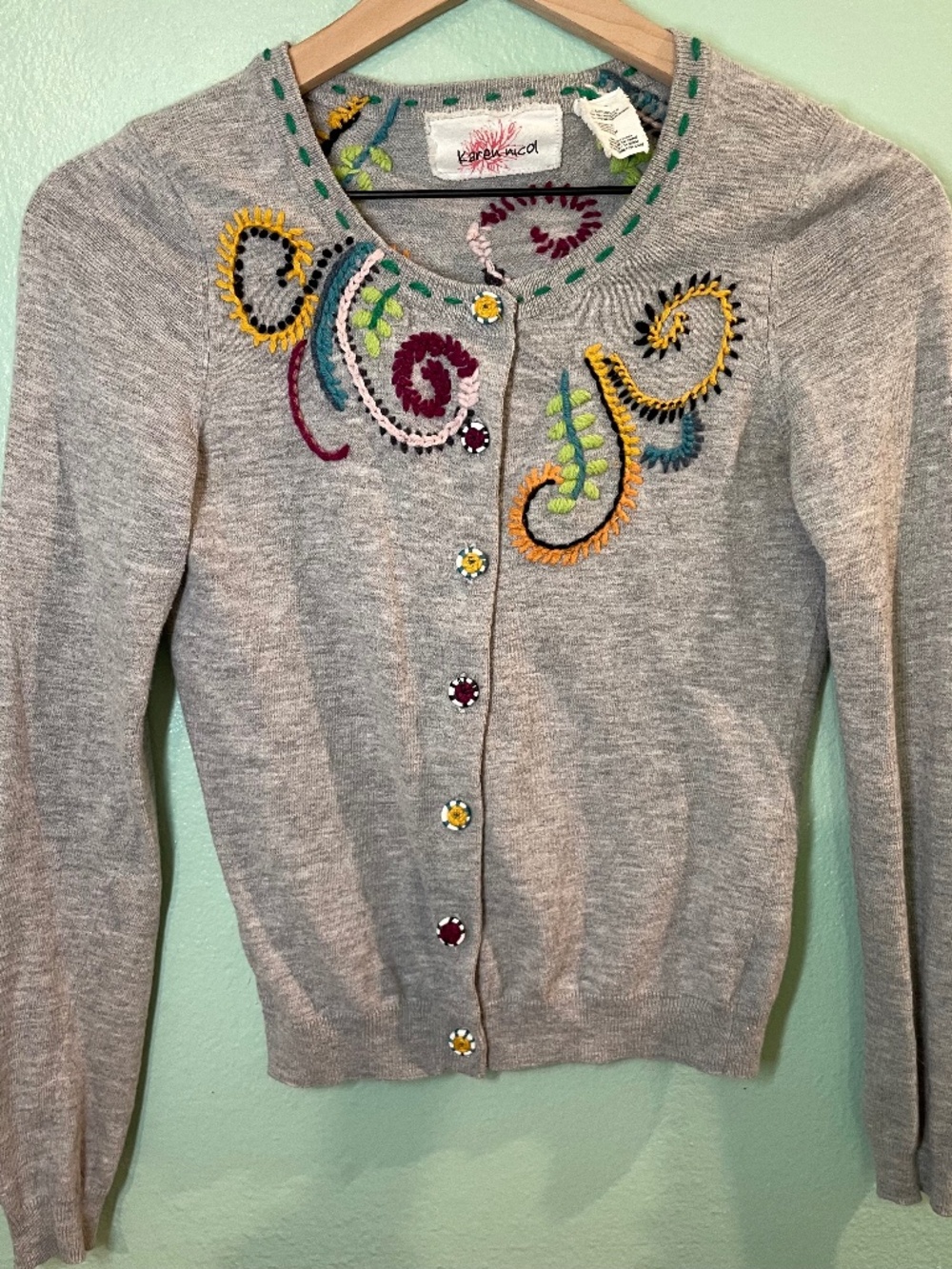 Hand-Embroidered Boho Cardigan